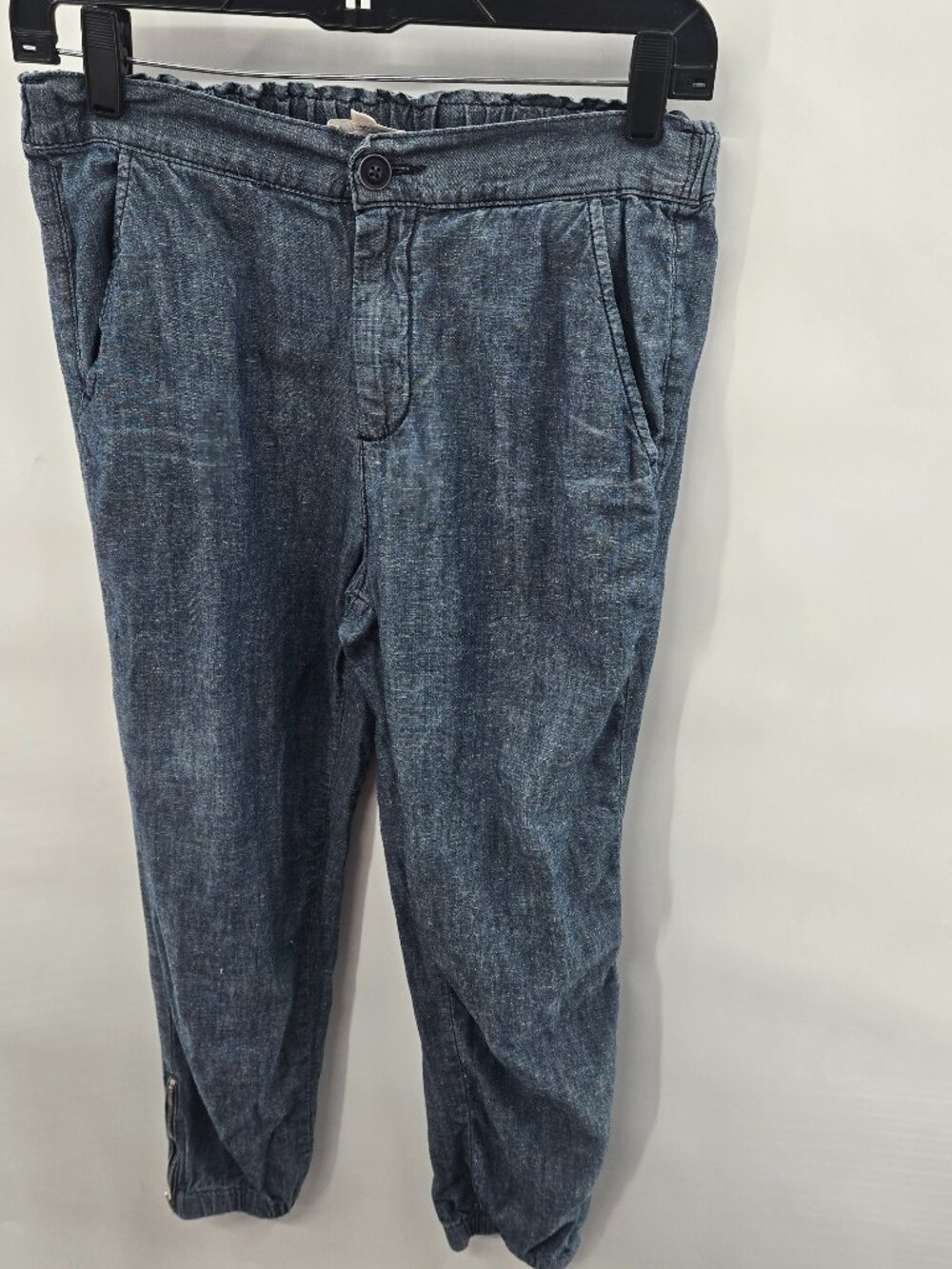 AG Adriano Goldschmied Indigo Cotton Hemp Blend Tapered Jogger Pants Size Small